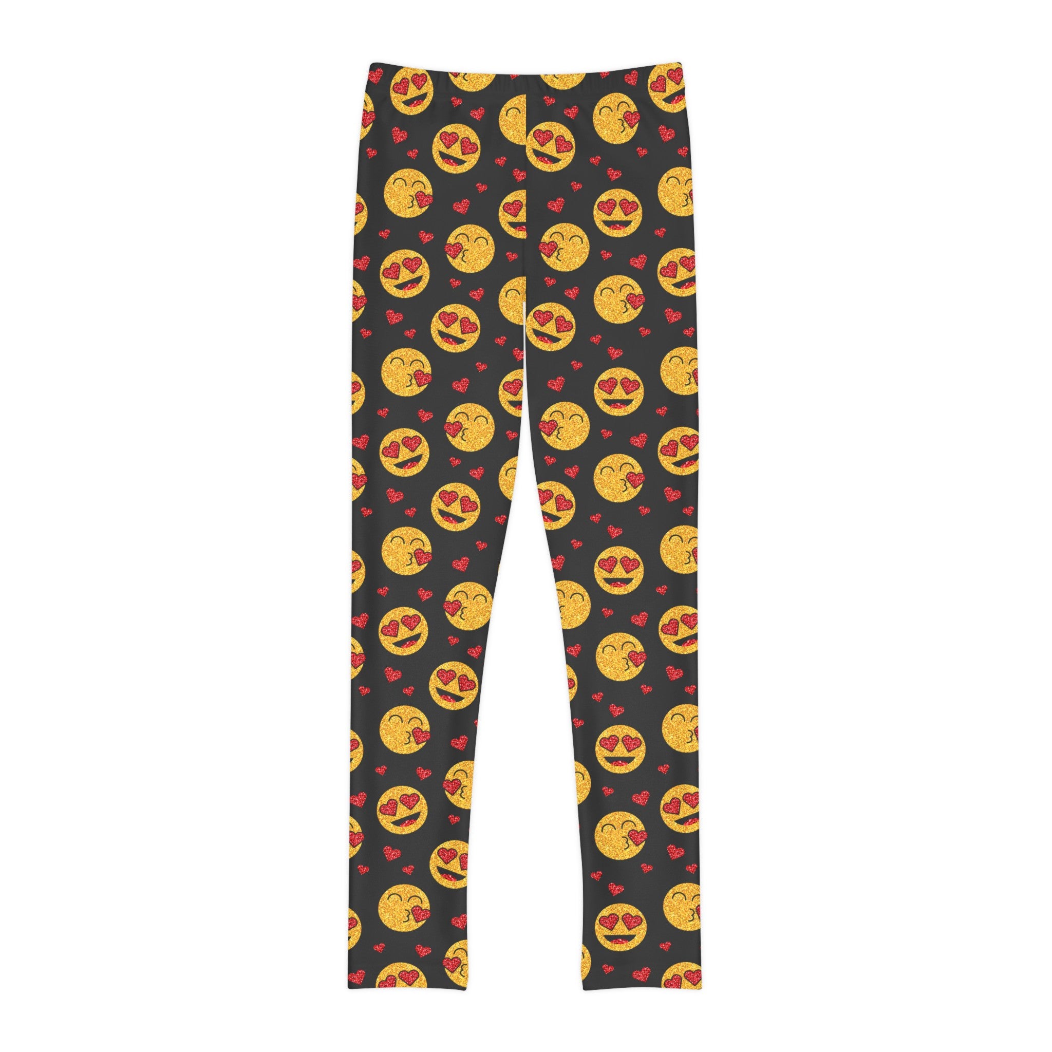 SHE REBEL - Emoji Hearts Girls' Leggings (Ages 18 M - 12 Years)